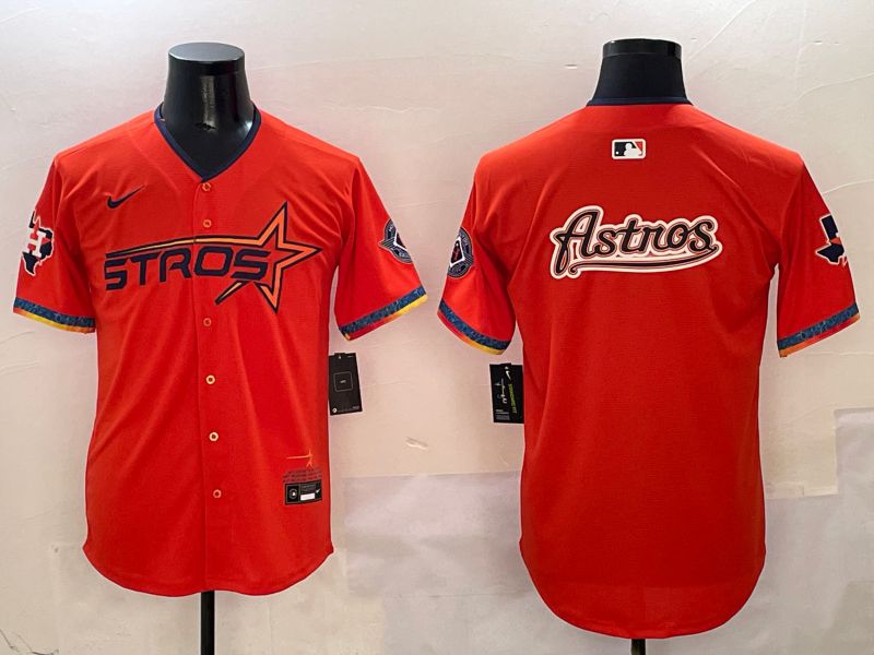 Men Houston Astros Blank Orange Five generation Joint Name 2025 Nike MLB Jersey style 10
